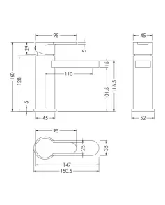 APS51363 Arvan Mono Basin Mixer with Push Button Waste Brushed Bronze