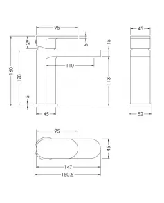APS51364 Binsey Mono Basin Mixer with Push Button Waste Brushed Bronze