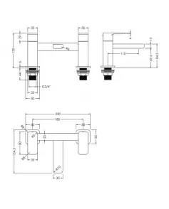 APS51365 Windon Deck Mounted Bath Filler Brushed Bronze