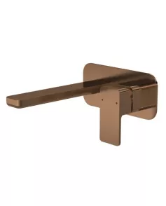 APS51366 Windon Wall Mounted 2 Tap Hole Basin Mixer With Plate Brushed Bronze
