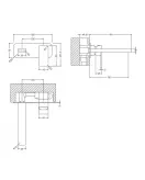 APS51366 Windon Wall Mounted 2 Tap Hole Basin Mixer With Plate Brushed Bronze