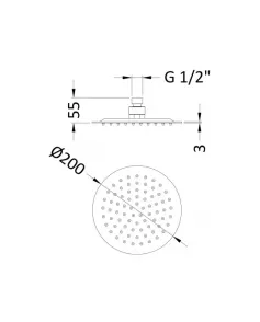 APS51367 Round Fixed Head 200mm Diameter Brushed Bronze