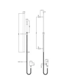 APS51368 Sheer Rectangular Slider Rail Kit Brushed Bronze