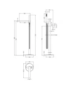 APS51373 Arvan Freestanding Bath Shower Mixer with Kit Brushed Bronze