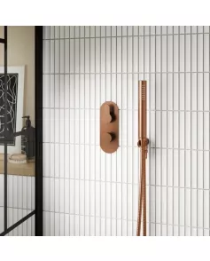 APS51378 Arvan Twin Thermostatic Valve Brushed Bronze