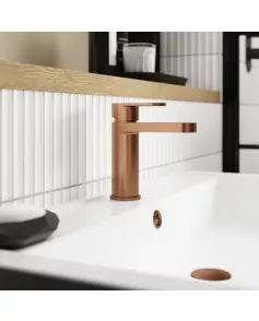 APS51382 Binsey Mono Basin Mixer with Push Button Waste Brushed Bronze