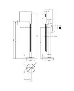 APS51385 Cyprus Freestanding Bath Shower Mixer with Kit Brushed Bronze