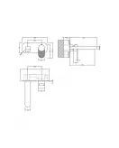 APS51387 Cyprus Wall Mounted 2 Tap Hole Basin Mixer With Plate Brushed Bronze