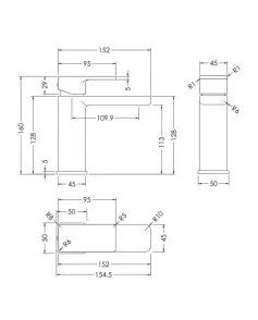 APS51392 Windon Mono Basin Mixer with Push Button Waste Brushed Bronze
