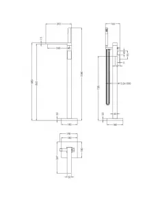 APS51393 Windon Freestanding Bath Shower Mixer with Kit Brushed Bronze