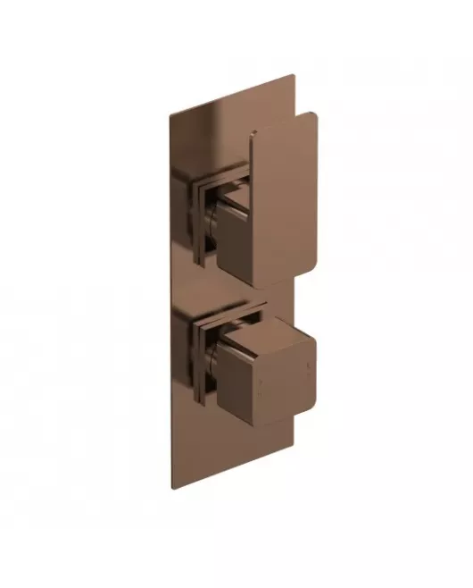 APS51398 Windon Twin Thermostatic Valve Brushed Bronze
