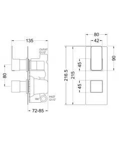 APS51398 Windon Twin Thermostatic Valve Brushed Bronze