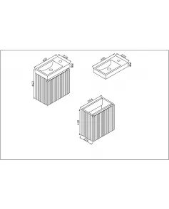 APS51406 Linea Cloakroom Unit Oak