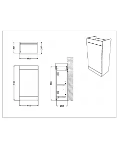 APS51409 Esme Cloakroom Unit Gloss White