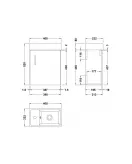 APS51416 Vault Wall Hung Single Door Compact Vanity Unit with Ceramic Basin 400mm White
