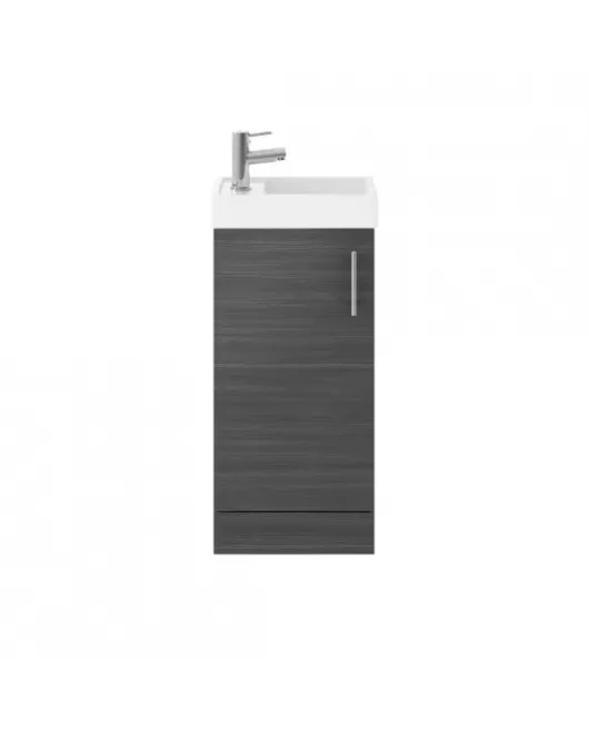 APS51418 Vault Floor Standing Single Door Compact Vanity Unit with Ceramic Basin 400mm Anthracite