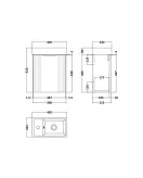 APS51419 Deco Compact Wall Hung 1 Door Vanity Basin Unit & Ceramic Basin, 400mm White