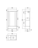 APS51420 Deco Compact Floor Standing 1 Door Vanity Basin Unit & Ceramic Basin, 400mm Green