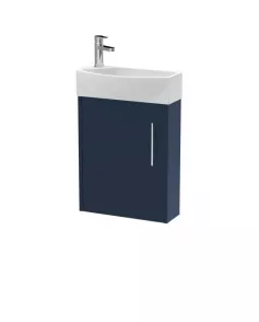 APS51440 Juno 440mm Wall Hung 1-Door Unit & 1TH Basin RH - Midnight Blue Blue