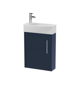 APS51440 Juno 440mm Wall Hung 1-Door Unit & 1TH Basin RH - Midnight Blue Blue