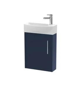 APS51443 Juno 440mm Wall Hung 1-Door Unit & 1TH Basin LH - Midnight Blue Blue