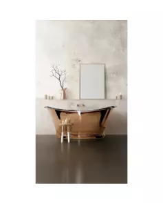 APS52649 Copper Baths Freestanding Boat Bath - Copper Outer/Nickel Inner - 1700mm Copper