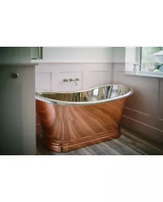 APS52649 Copper Baths Freestanding Boat Bath - Copper Outer/Nickel Inner - 1700mm Copper