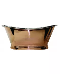 APS52649 Copper Baths Freestanding Boat Bath - Copper Outer/Nickel Inner - 1700mm Copper