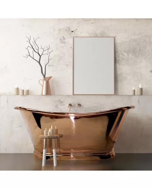 APS52650 Copper Baths Freestanding Boat Bath - Copper Outer/Copper Inner - 1700mm Copper