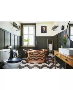 APS52650 Copper Baths Freestanding Boat Bath - Copper Outer/Copper Inner - 1700mm Copper