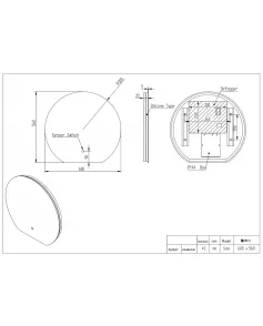 APS54073 ALBA LED Mirror 600×560 