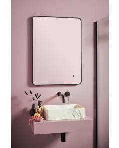 APS54076 Alfie Soft Edge LED Mirror Black 600×800 Black