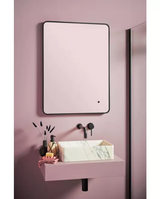 APS54076 Alfie Soft Edge LED Mirror Black 600×800 Black
