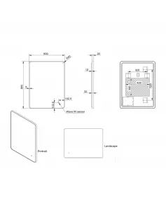 APS54076 Alfie Soft Edge LED Mirror Black 600×800 Black