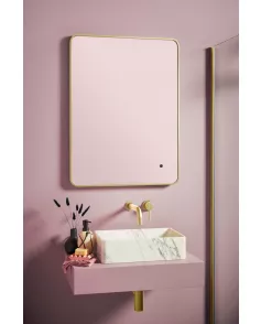 APS54077 Alfie Soft Edge LED Mirror Brass 500×700 Brushed Brass