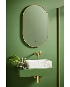 APS54080 Aubrey LED Mirror Brass 500×800 Brushed Brass