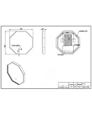 APS54091 Passa Octagonal Mirror Matte Black 600×600 Black