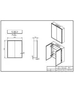 APS54093 Prospr LED Double Door Mirror with Bluetooth 600x700mm 
