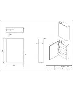 APS54094 Prospr LED Single Door Mirror with Bluetooth 500x700mm 