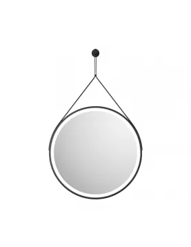 APS54098 Belini Round LED Hanging Mirror Black