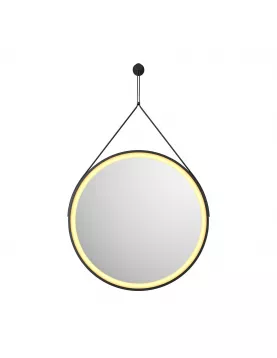APS54098 Belini Round LED Hanging Mirror Black