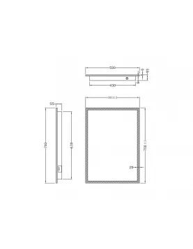 APS54103 Mosca LED Mirror with Demister Pad and Shaver Socket 500x700mm 