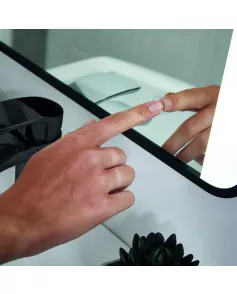 APS54106 Mono Soft Square Mirror W/Demister and Colour Change 500X700mm 