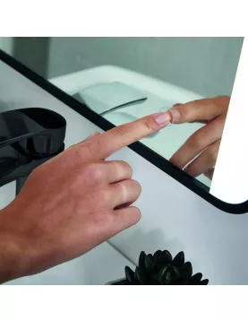 APS54106 Mono Soft Square Mirror W/Demister and Colour Change 500X700mm 