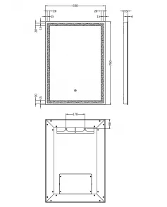 APS5480 Lyra 700 x 500 LED Mirror Silver