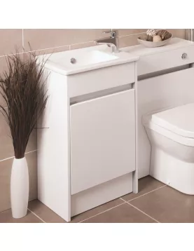 APS54815 Vitra S50 500mm Floorstanding 1 Door Vanity Unit White