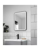 APS5485 Hydrus 700 x 500 Black Framed Mirror Matt Black