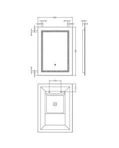 APS5489 Sculptor LED Touch Sensor Mirror 700x500 Silver