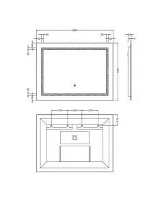 APS5490 Enif LED Touch Sensor Mirror 600x800 Silver