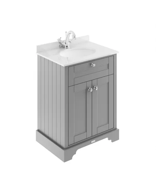 APS5494 600mm Cabinet & Marble Top (1TH) Storm Grey